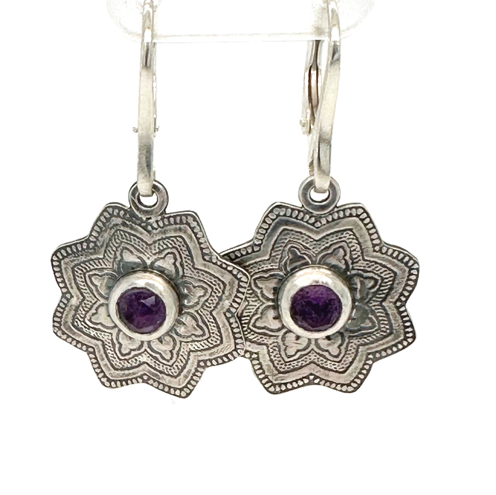 Woodlands Mandala Earrings Amethyst