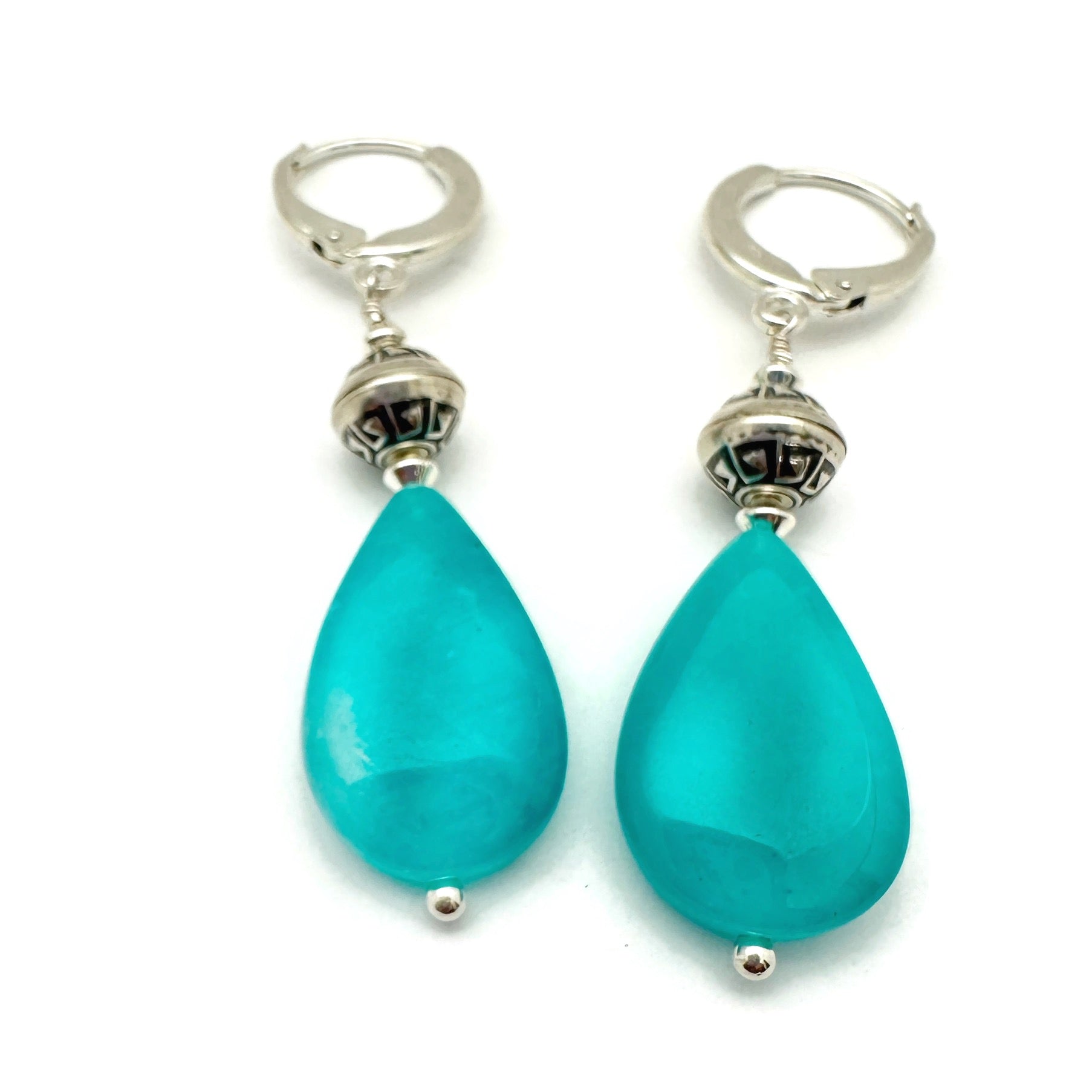Peruvian Amazonite and Sterling Silver Earrings