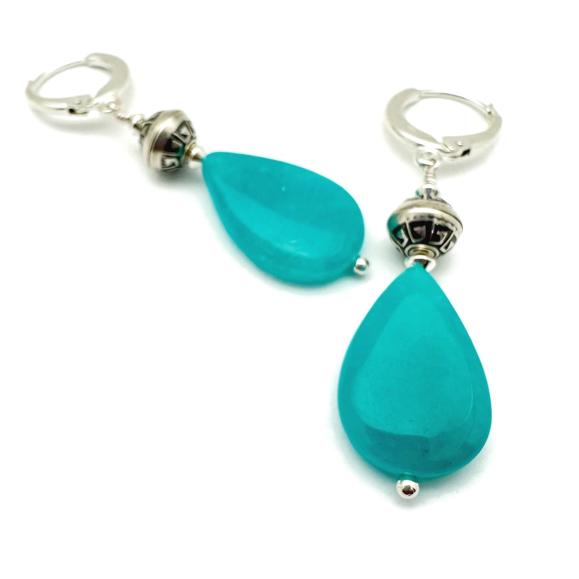 Peruvian Amazonite and Sterling Silver Earrings