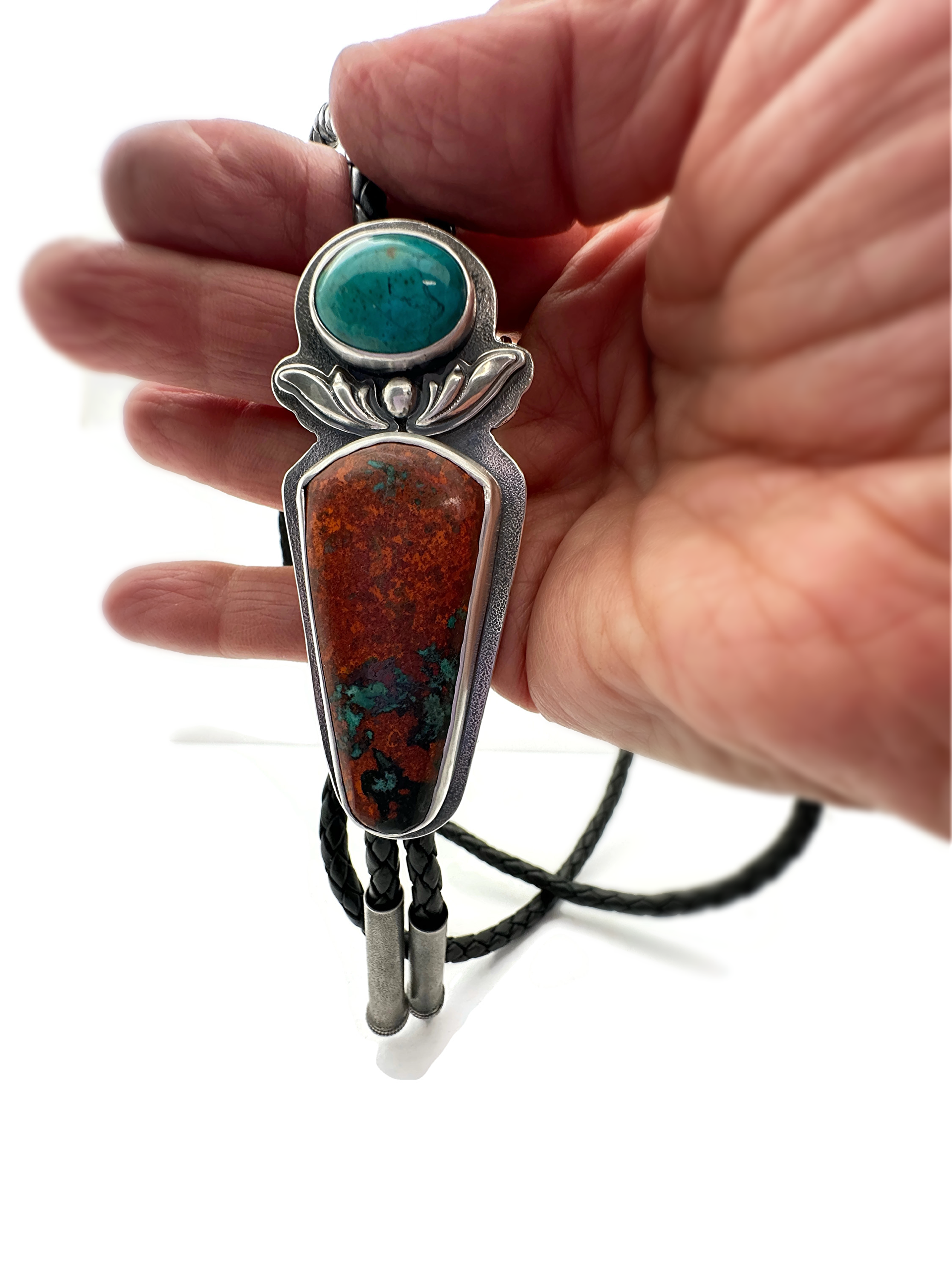 Sonora Sunrise and Chrysocolla Bolo Tie