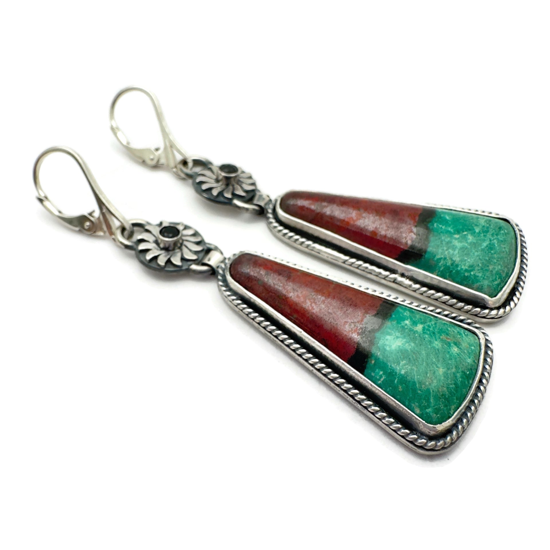 Sonora Sunrise with Black Spinel on Sterling Silver Earrings