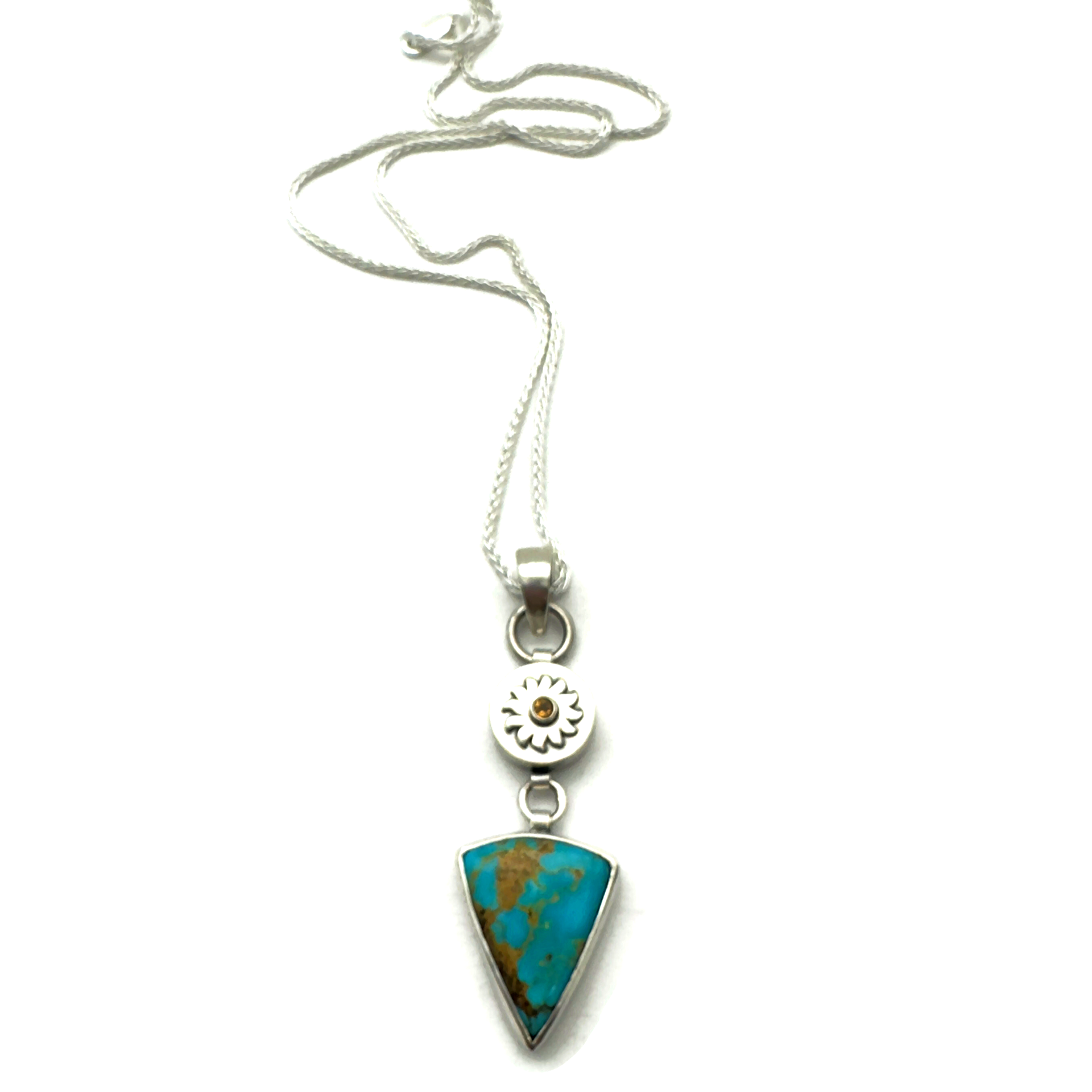 Kingman Turquoise and Citrine Sunburst Necklace