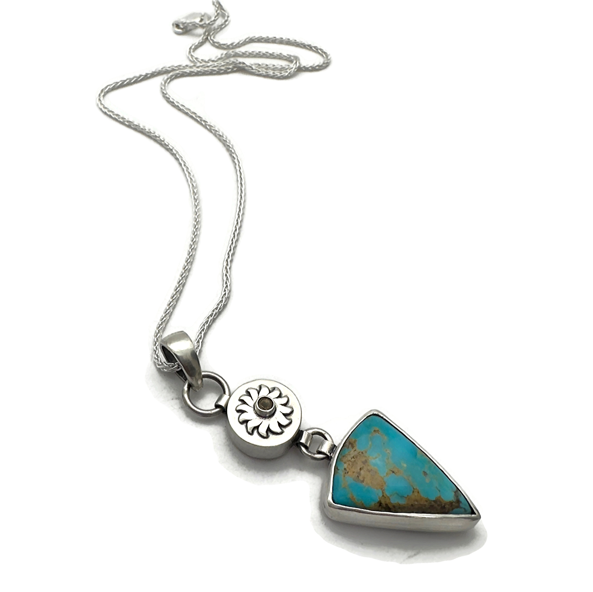 Kingman Turquoise and Citrine Sunburst Necklace
