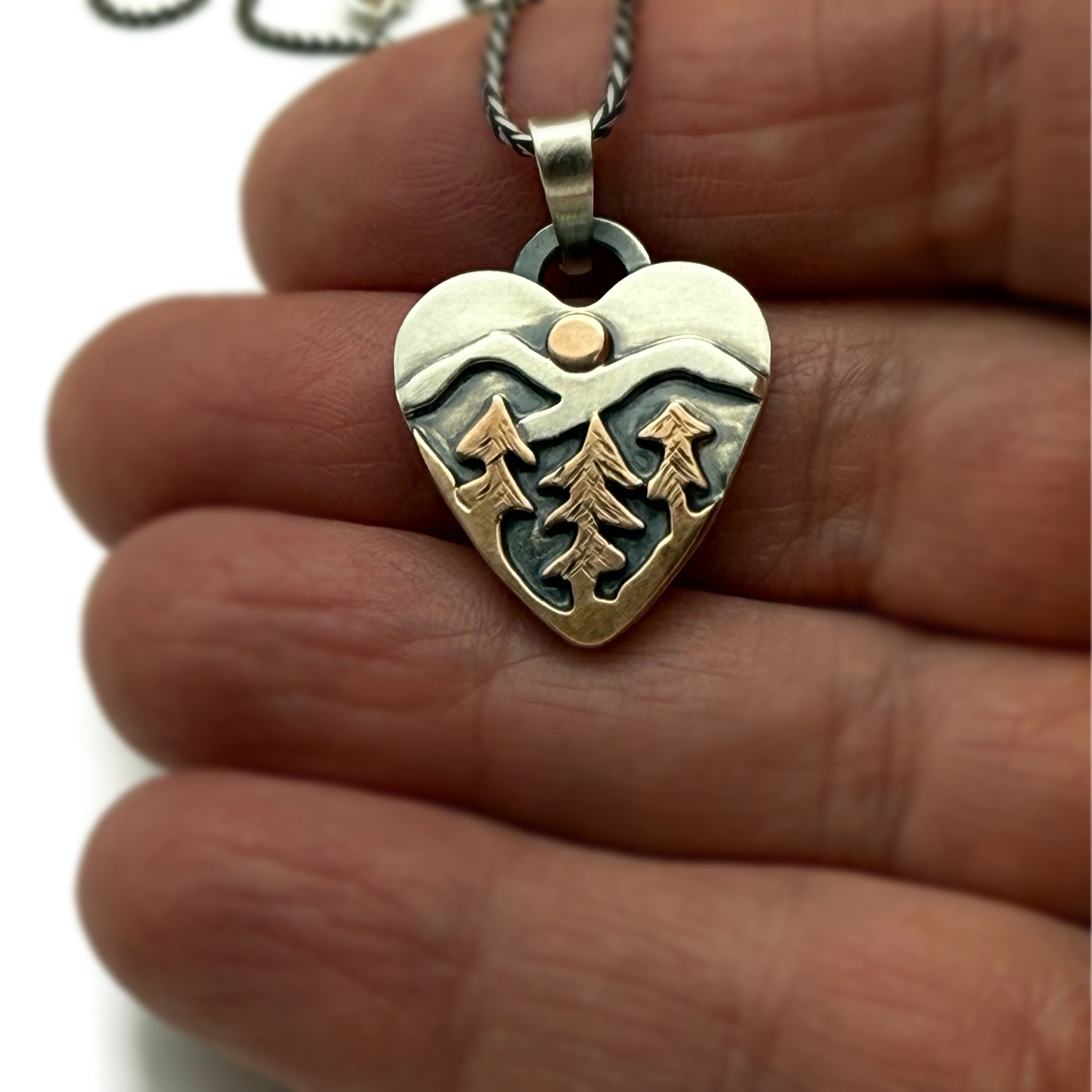 Sunrise Pines Alpine Heart - Sterling Silver and Bronze