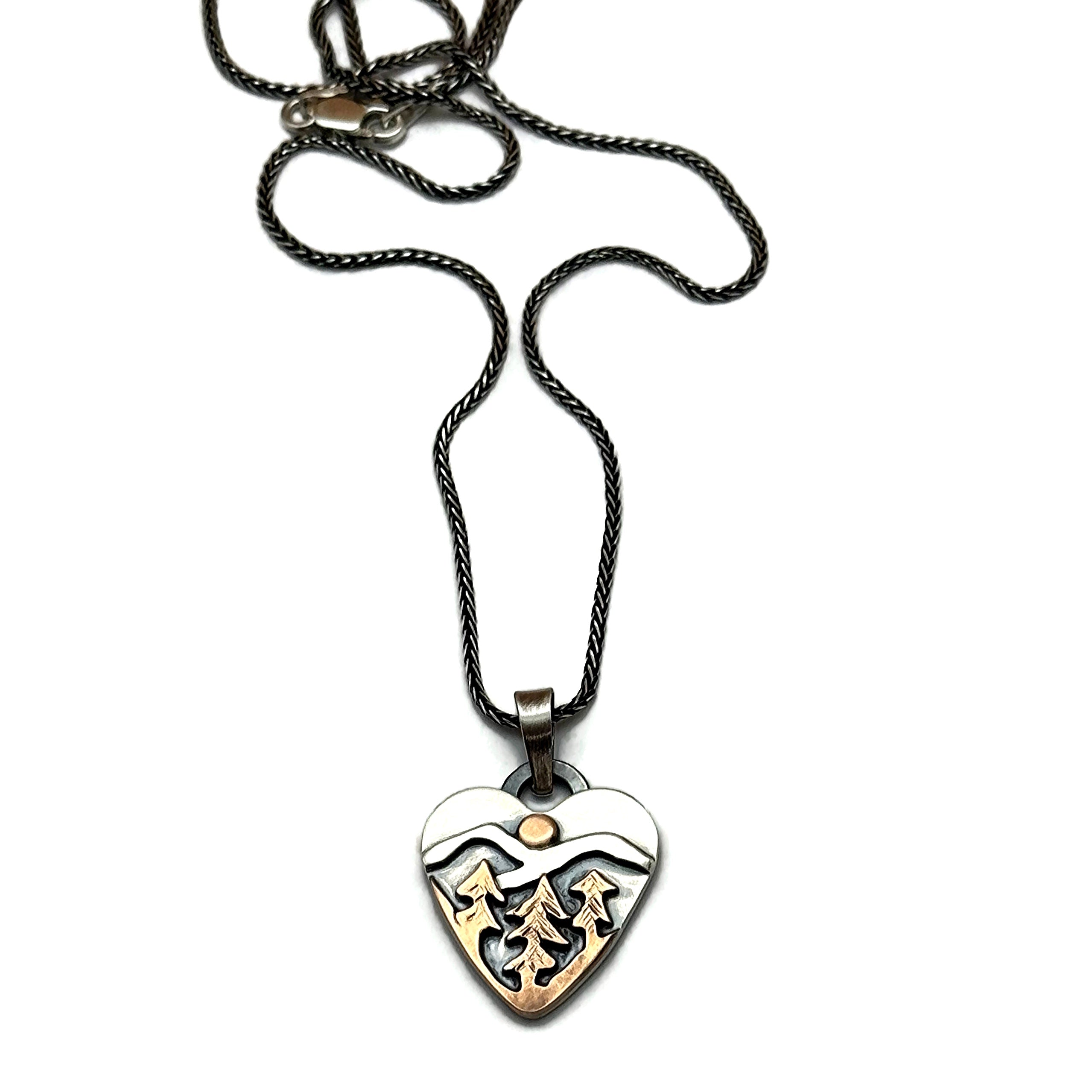 Sunrise Pines Alpine Heart - Sterling Silver and Bronze
