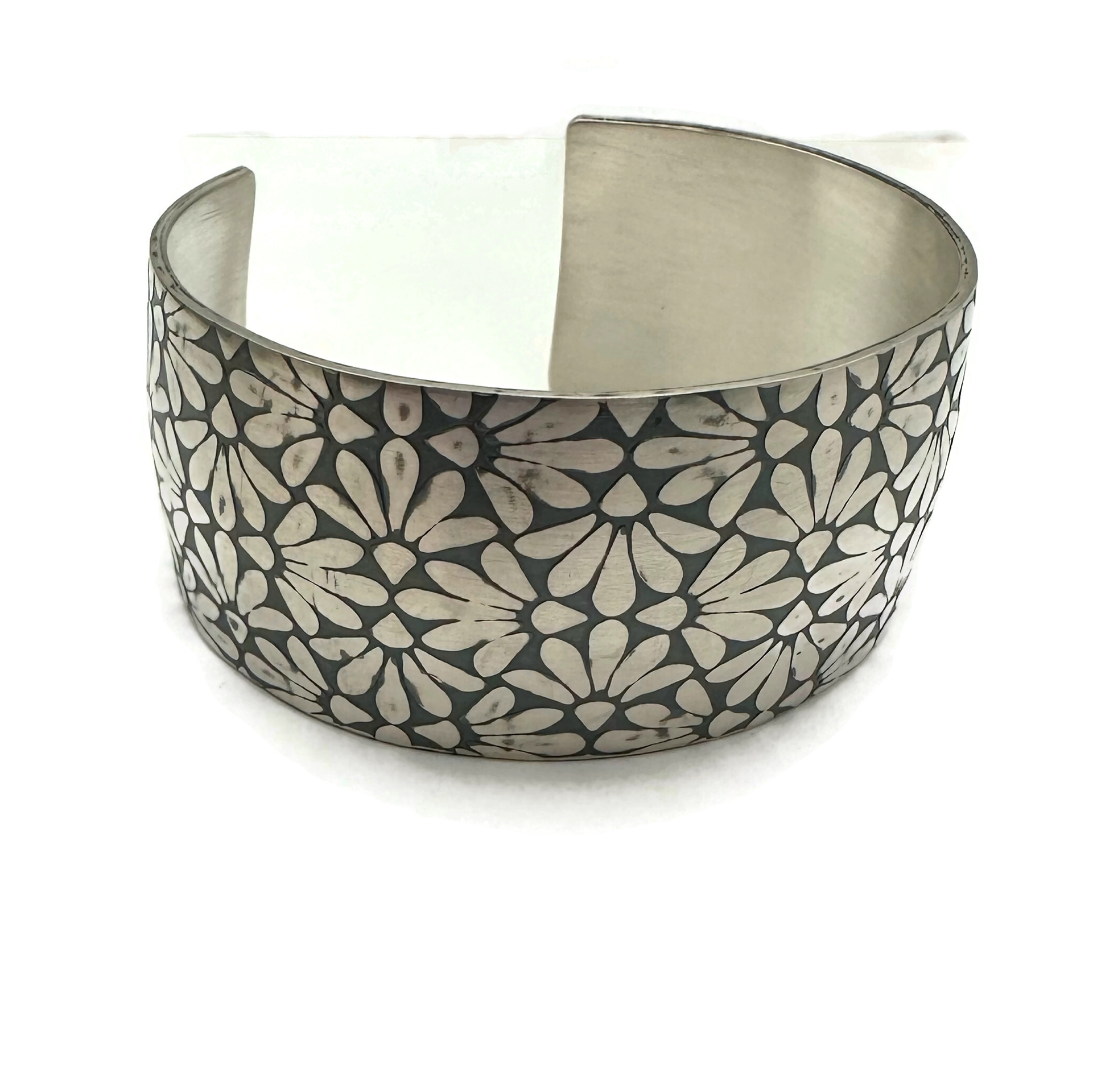 Sterling Silver Floral Cuff Bracelet