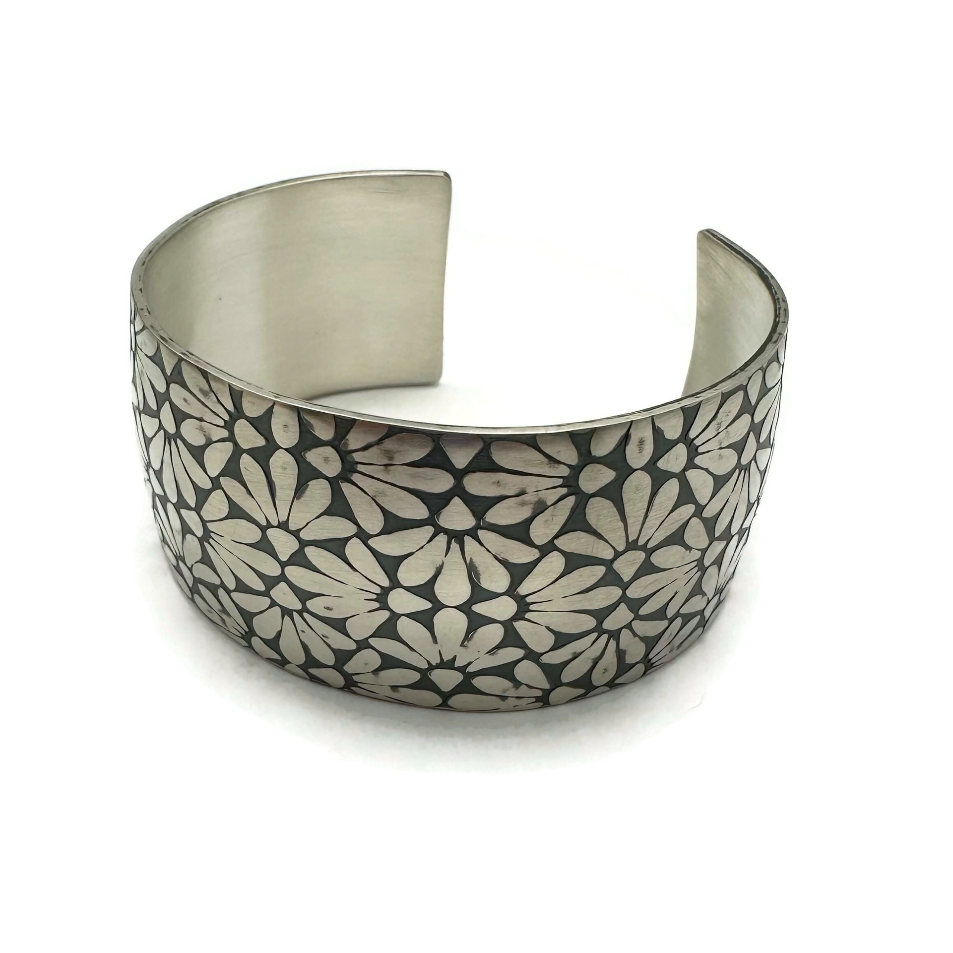 Sterling Silver Floral Cuff Bracelet