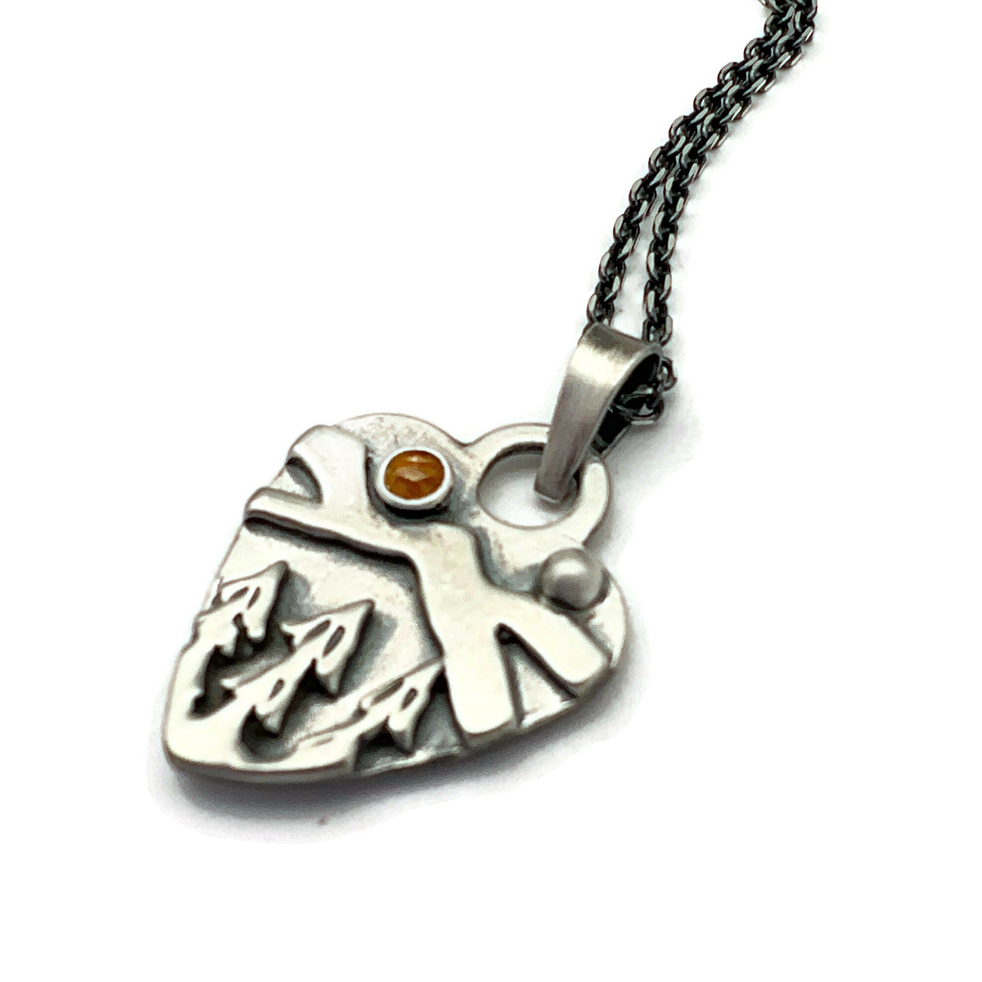 Sterling Silver Alpine Heart with Citrine Gemstone