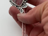 Rhodochrosite heart and sterling silver bolo tie