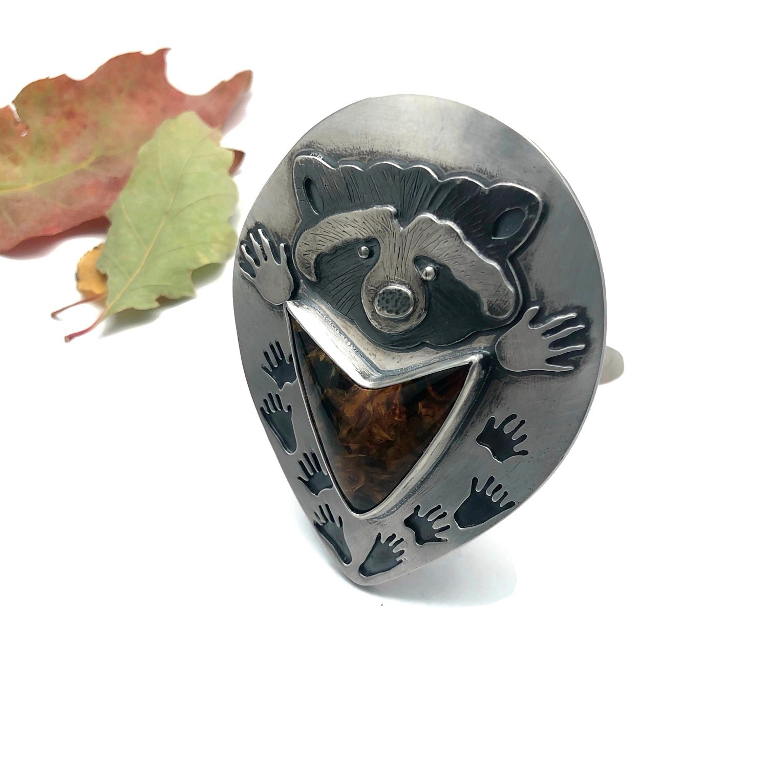 Raccoon Brooch