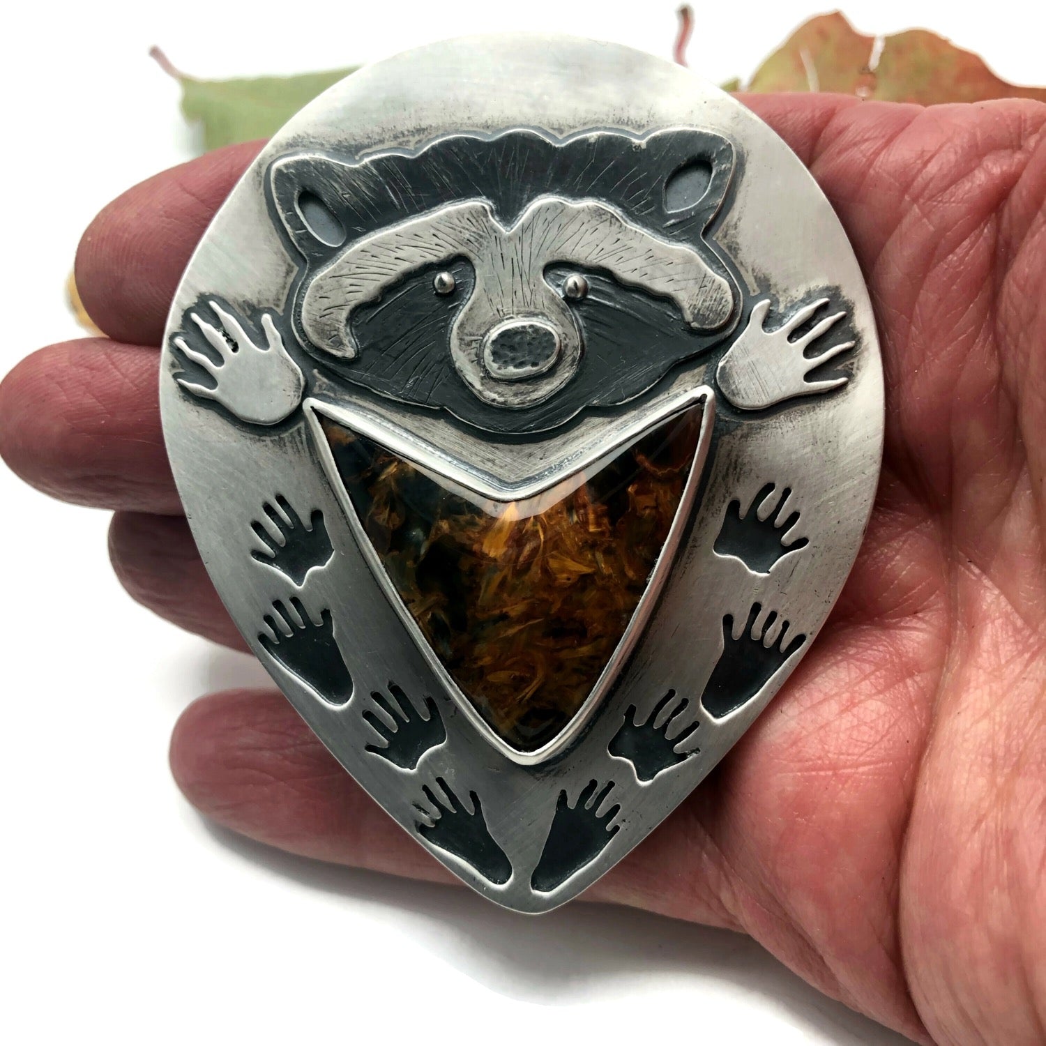 Raccoon Brooch