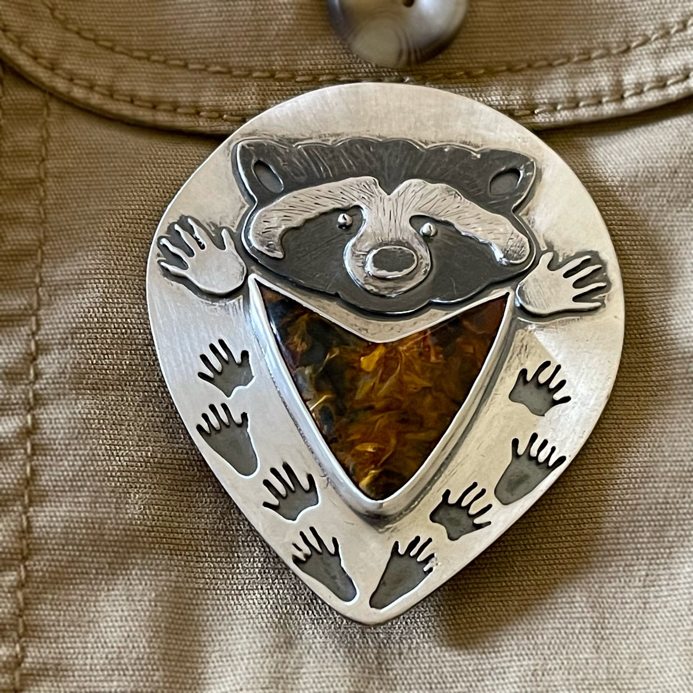 Raccoon Brooch