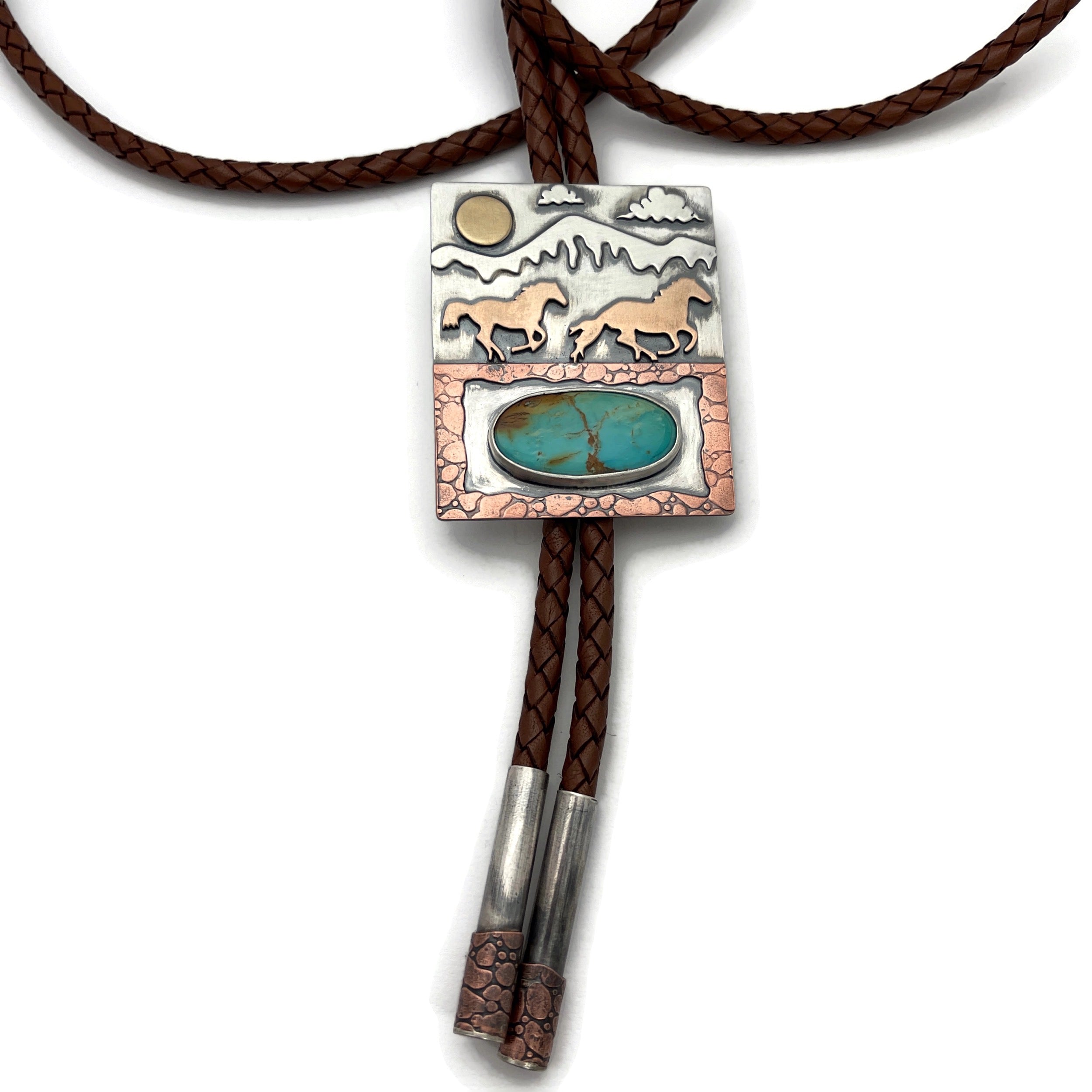 Wild Horses Bolo Tie