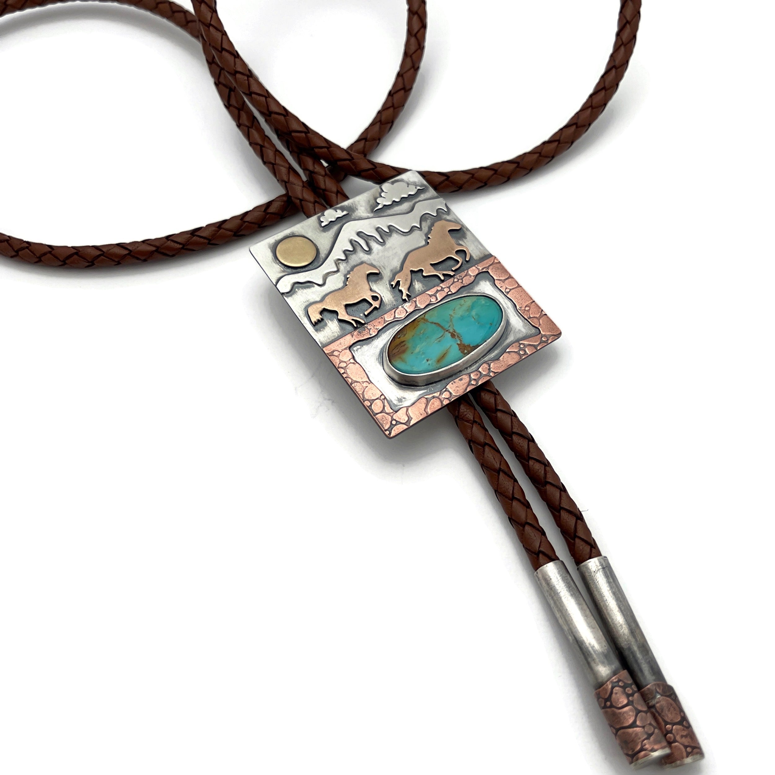Wild Horses Bolo Tie