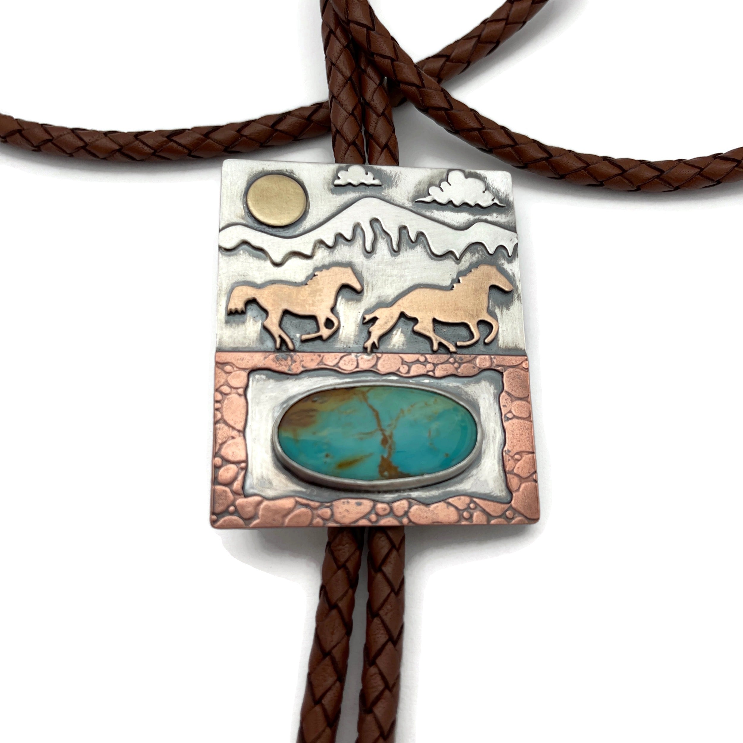 Wild Horses Bolo Tie