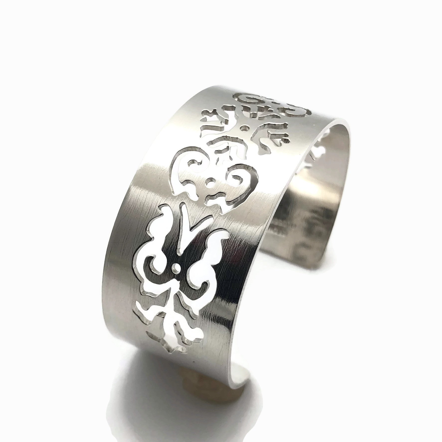 Art Nouveau Style Hand Pierced Cuff Bracelet