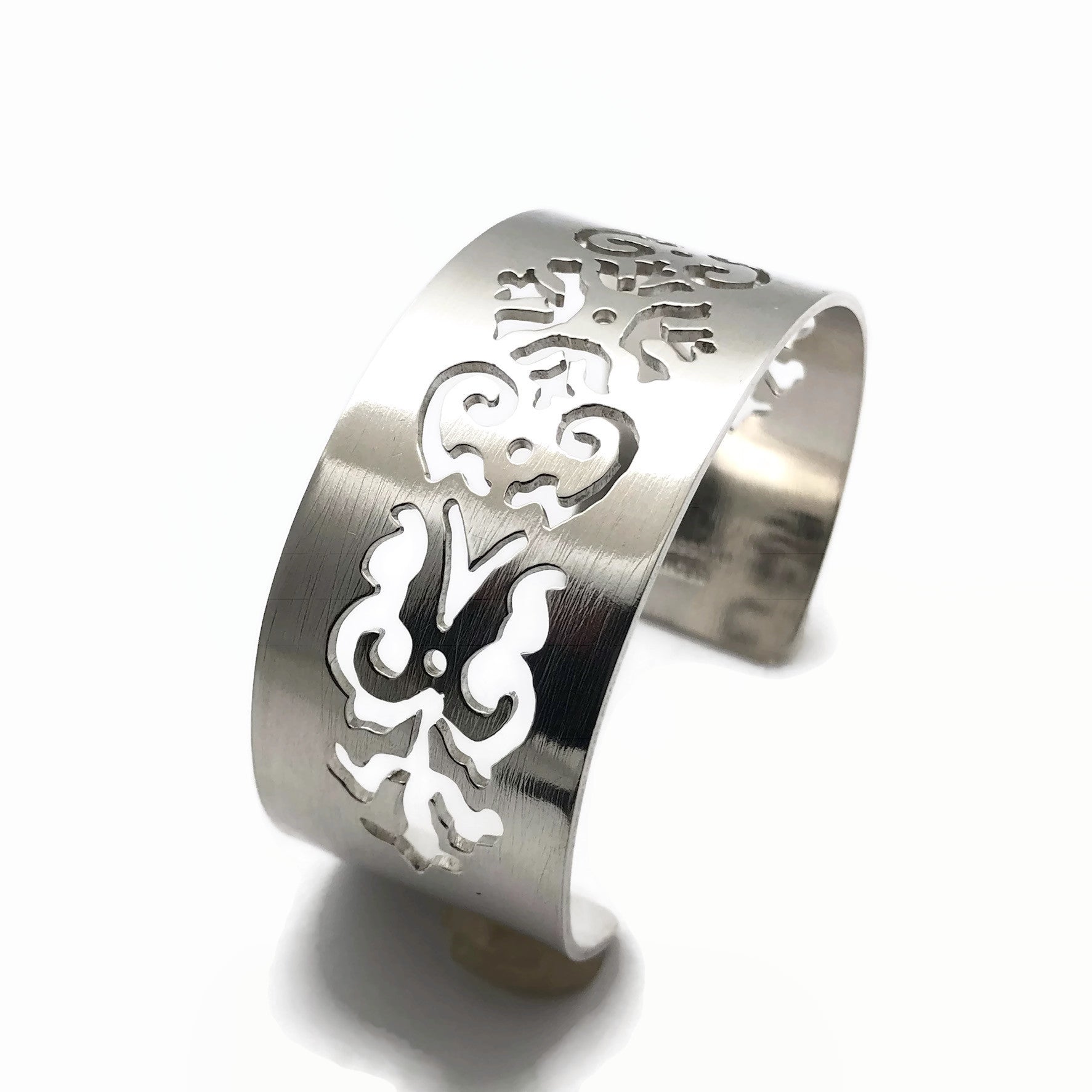 Art Nouveau Style Hand Pierced Cuff Bracelet