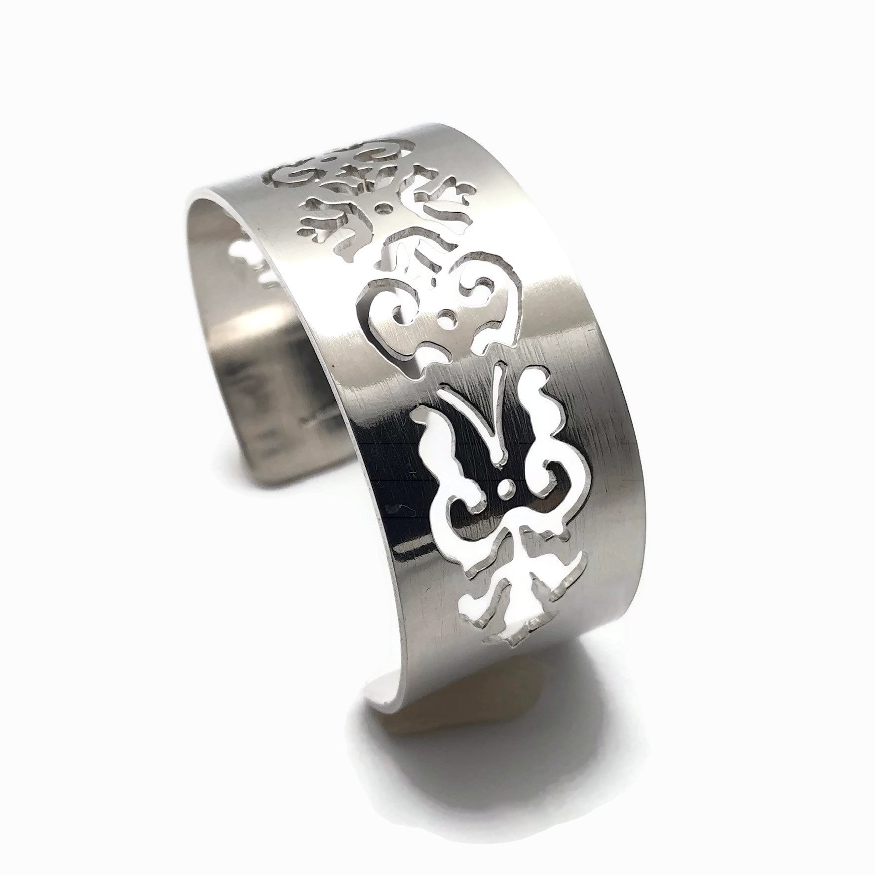 Art Nouveau Style Hand Pierced Cuff Bracelet