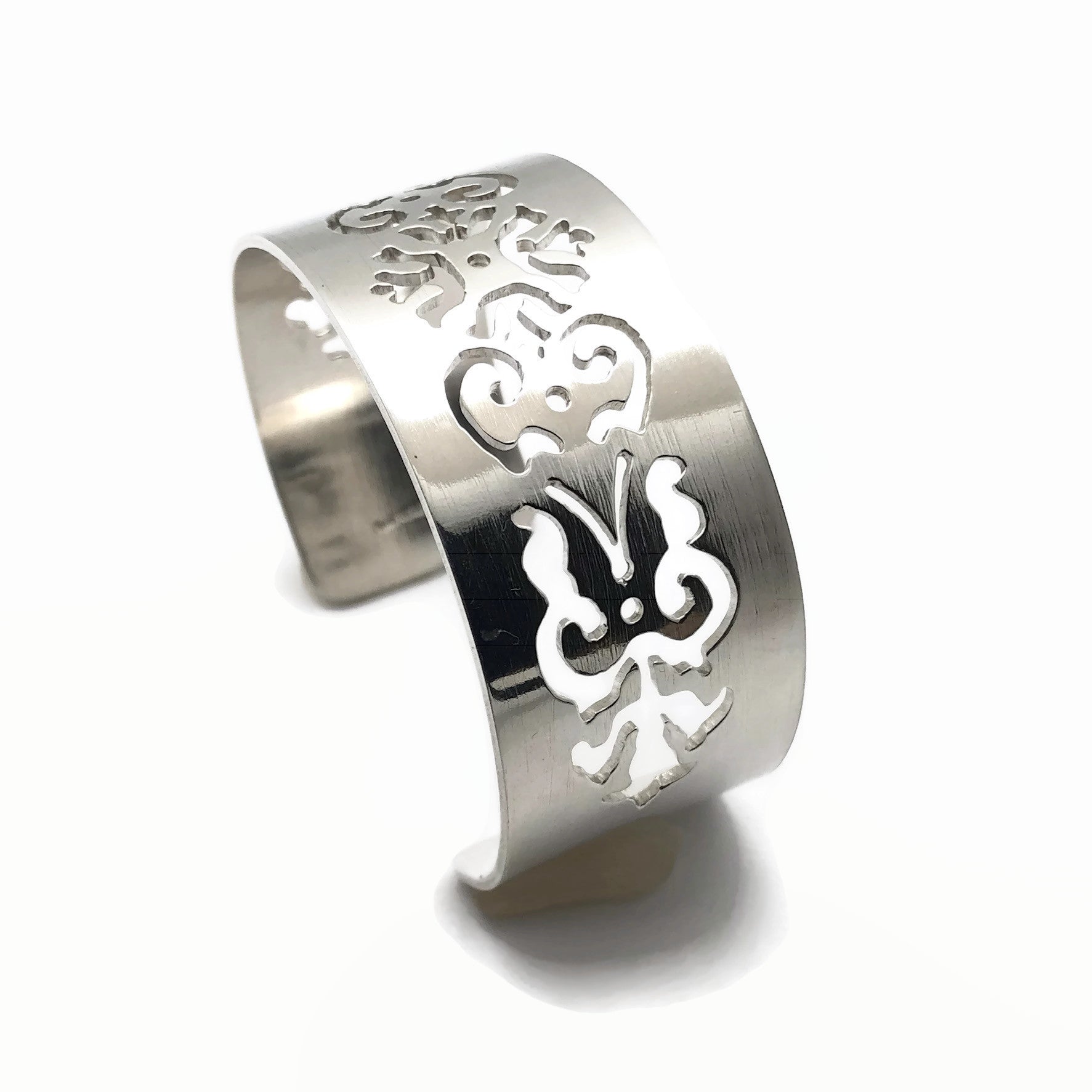 Art Nouveau Style Hand Pierced Cuff Bracelet