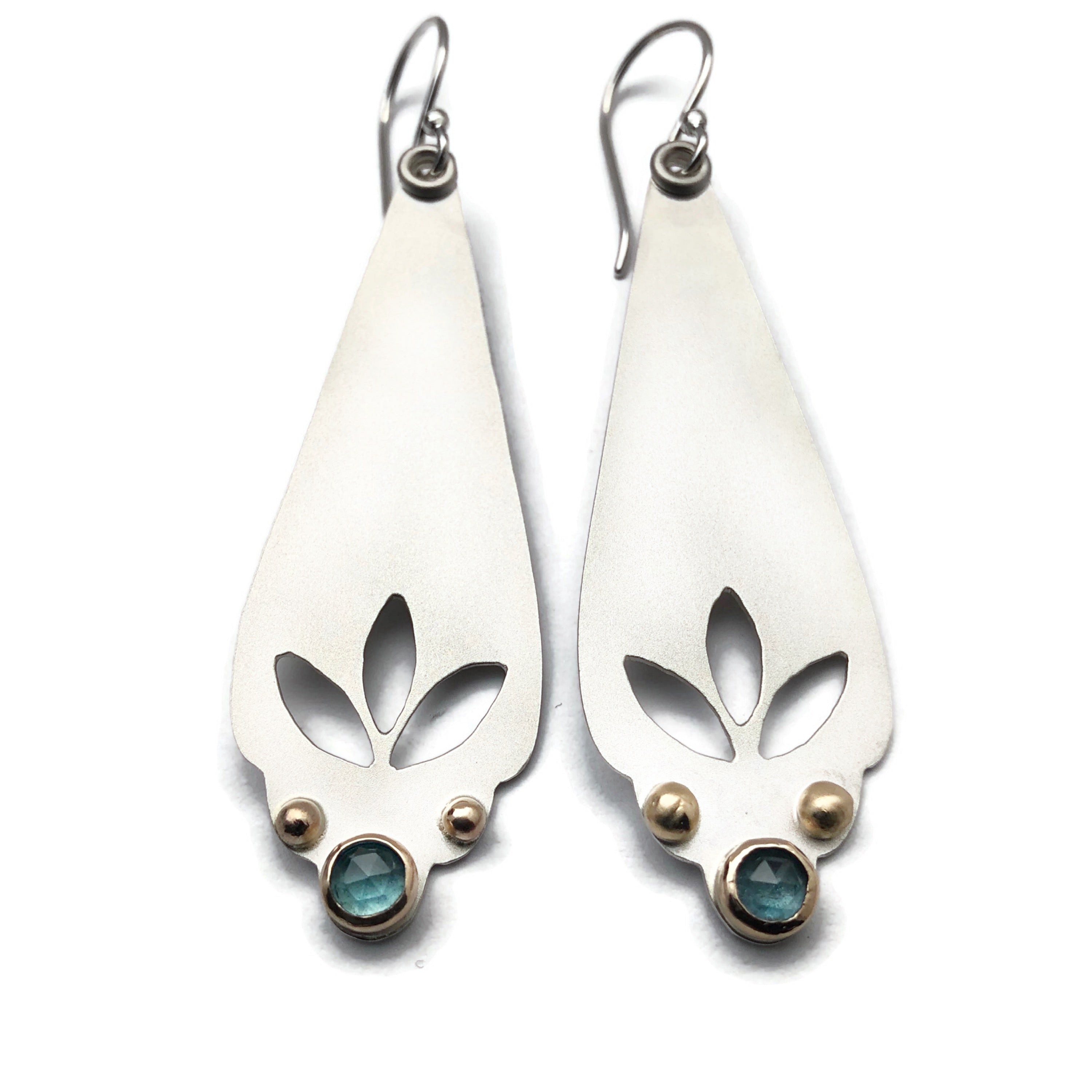 Swiss Blue Topaz with a Touch of Gold Earrings