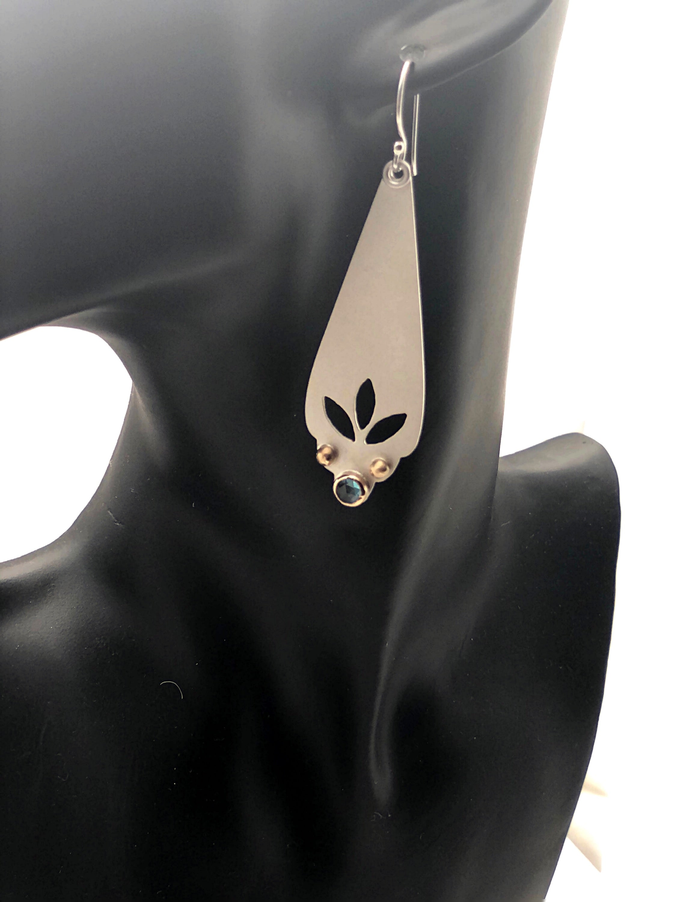 Swiss Blue Topaz with a Touch of Gold Earrings