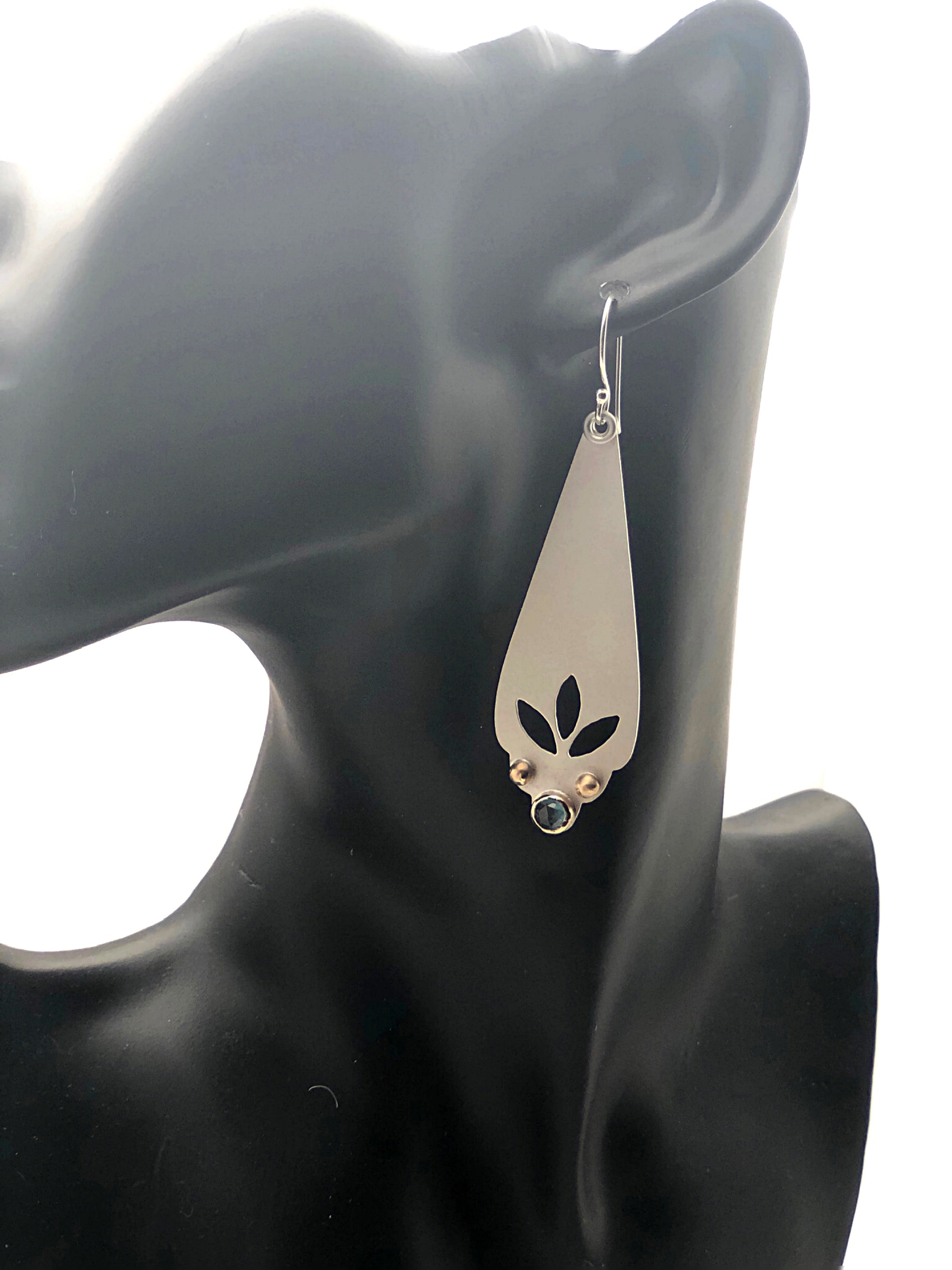 Swiss Blue Topaz with a Touch of Gold Earrings