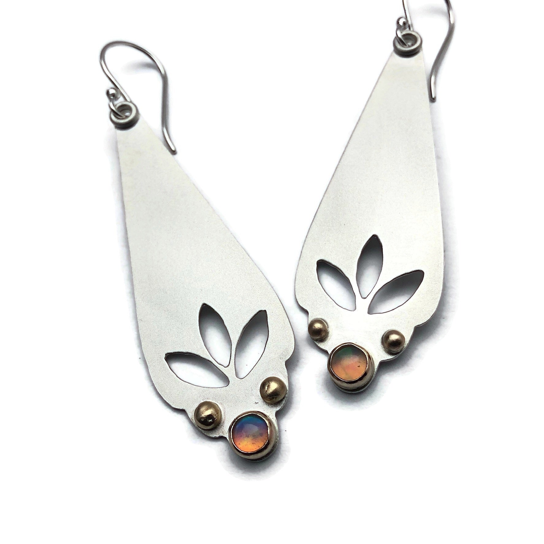 Ethiopian Opal Earrings with a Touch of Gold