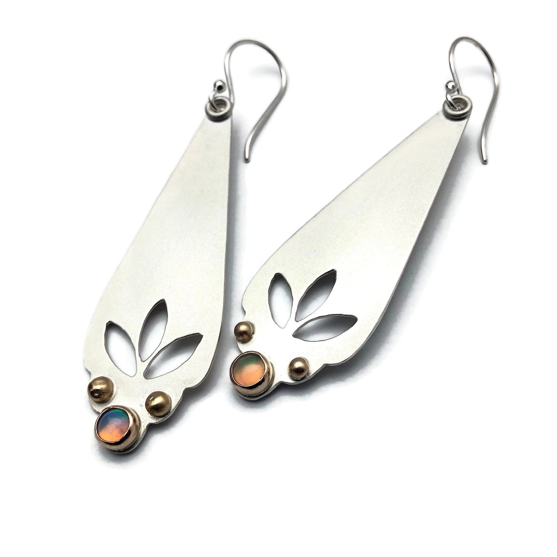 Ethiopian Opal Earrings with a Touch of Gold