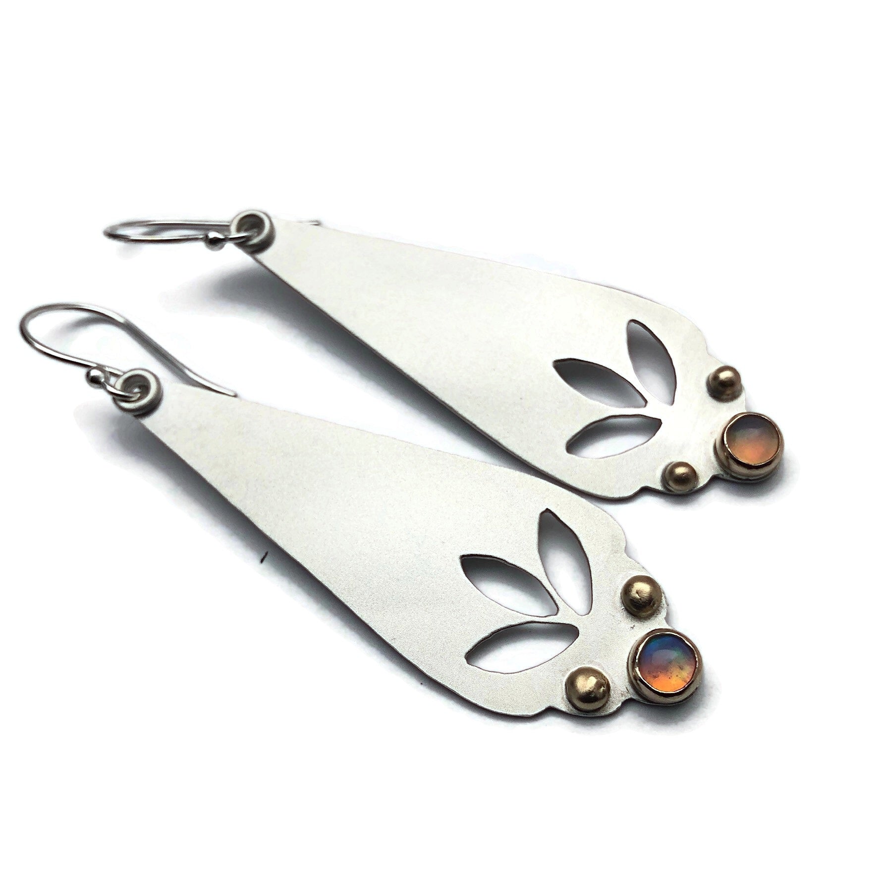 Ethiopian Opal Earrings with a Touch of Gold