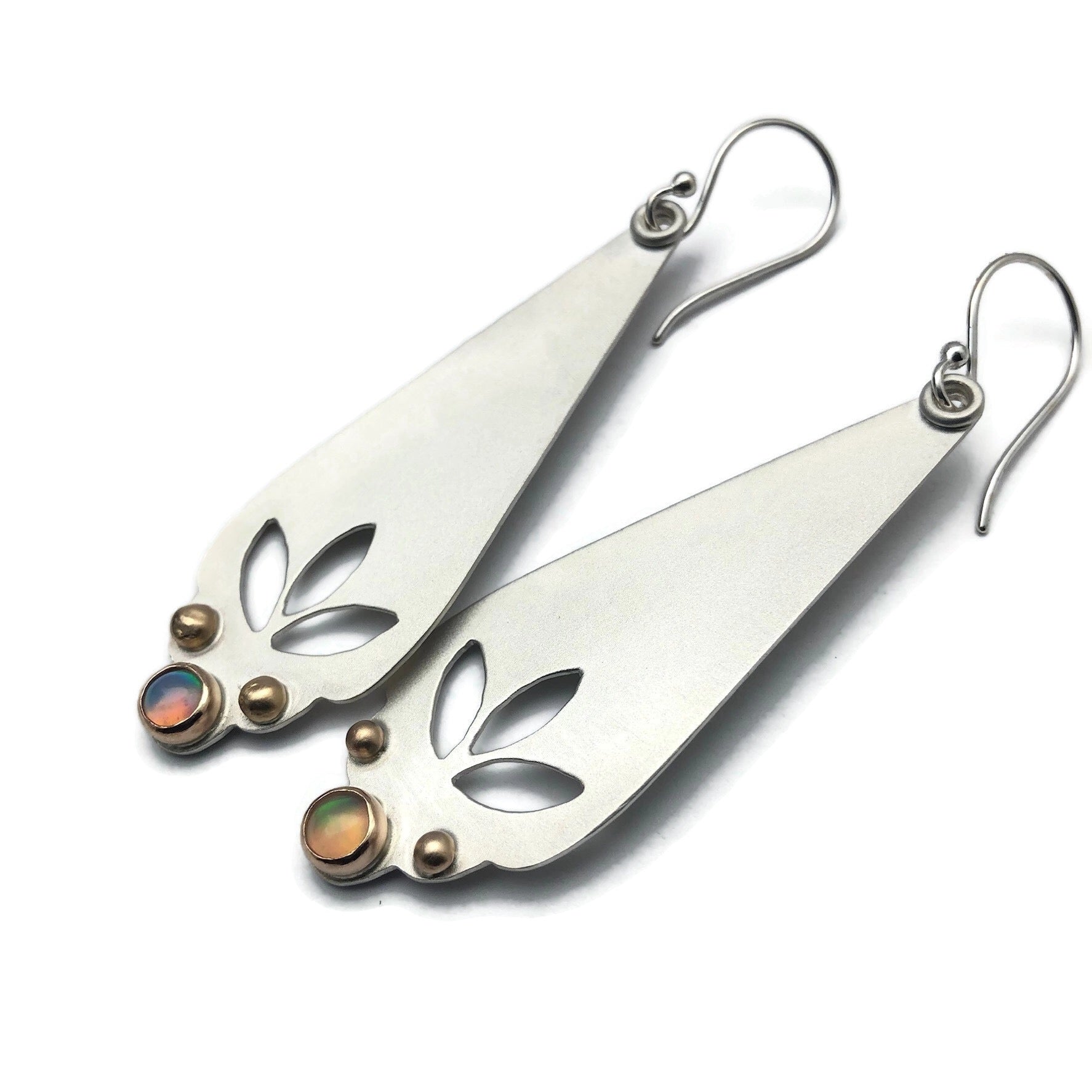 Ethiopian Opal Earrings with a Touch of Gold