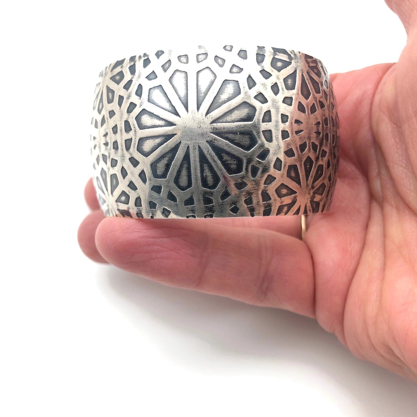 Sterling Silver Embossed Cuff Bracelet