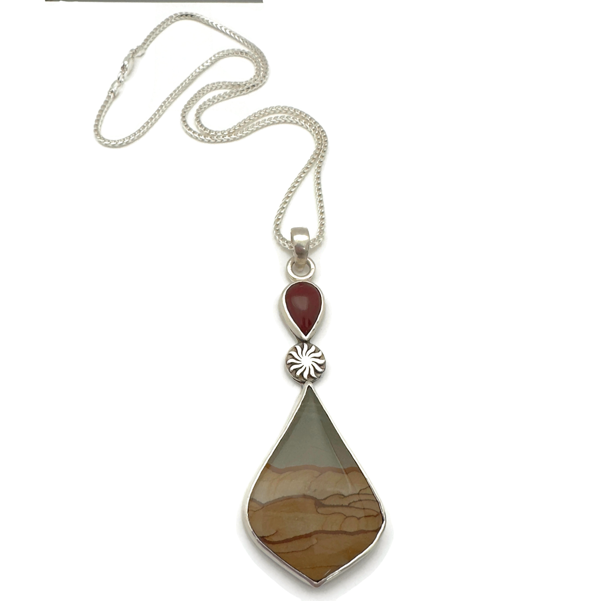 Cripple Creek Picture Jasper and Carnelian Necklace