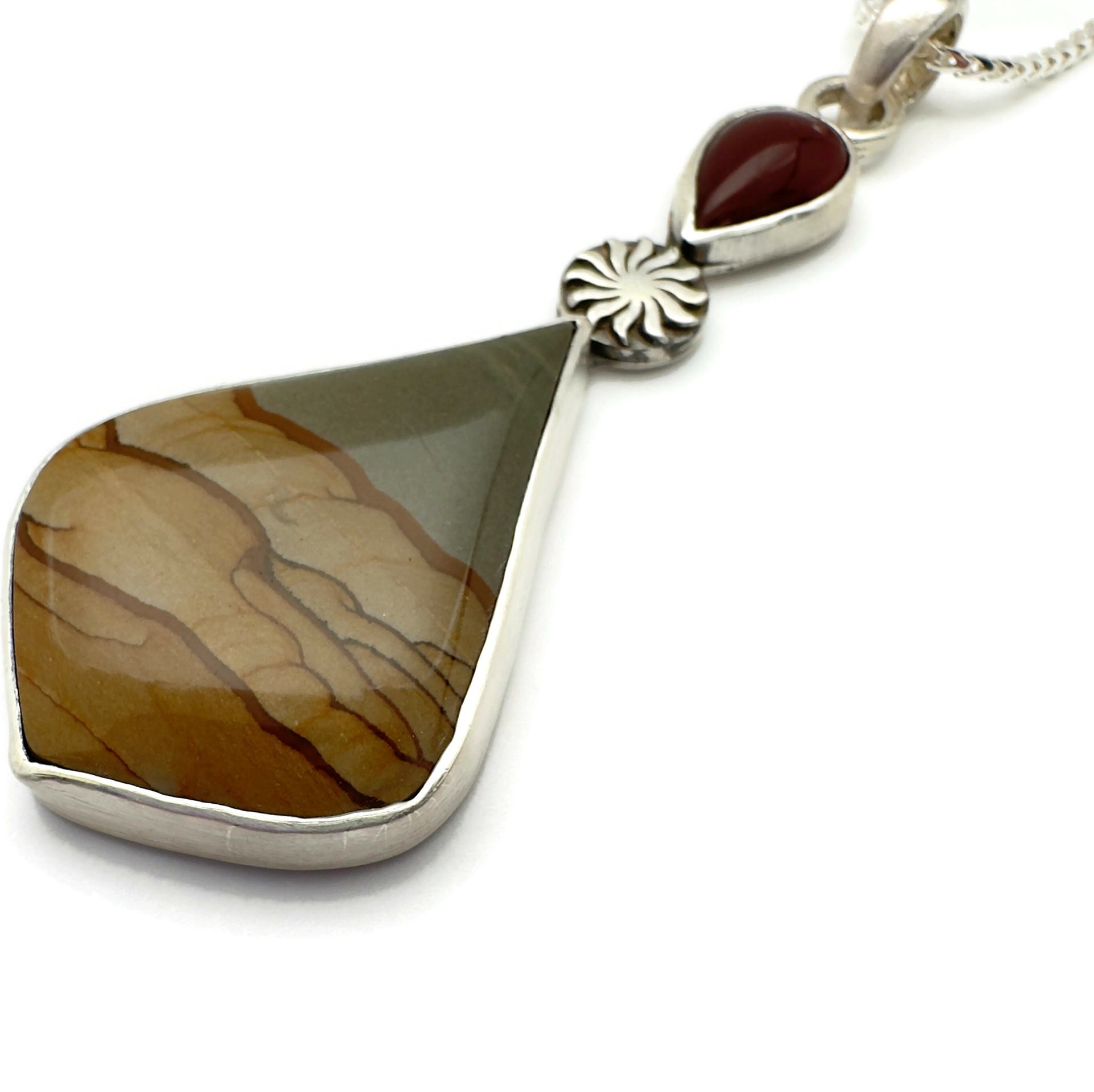 Cripple Creek Picture Jasper and Carnelian Necklace