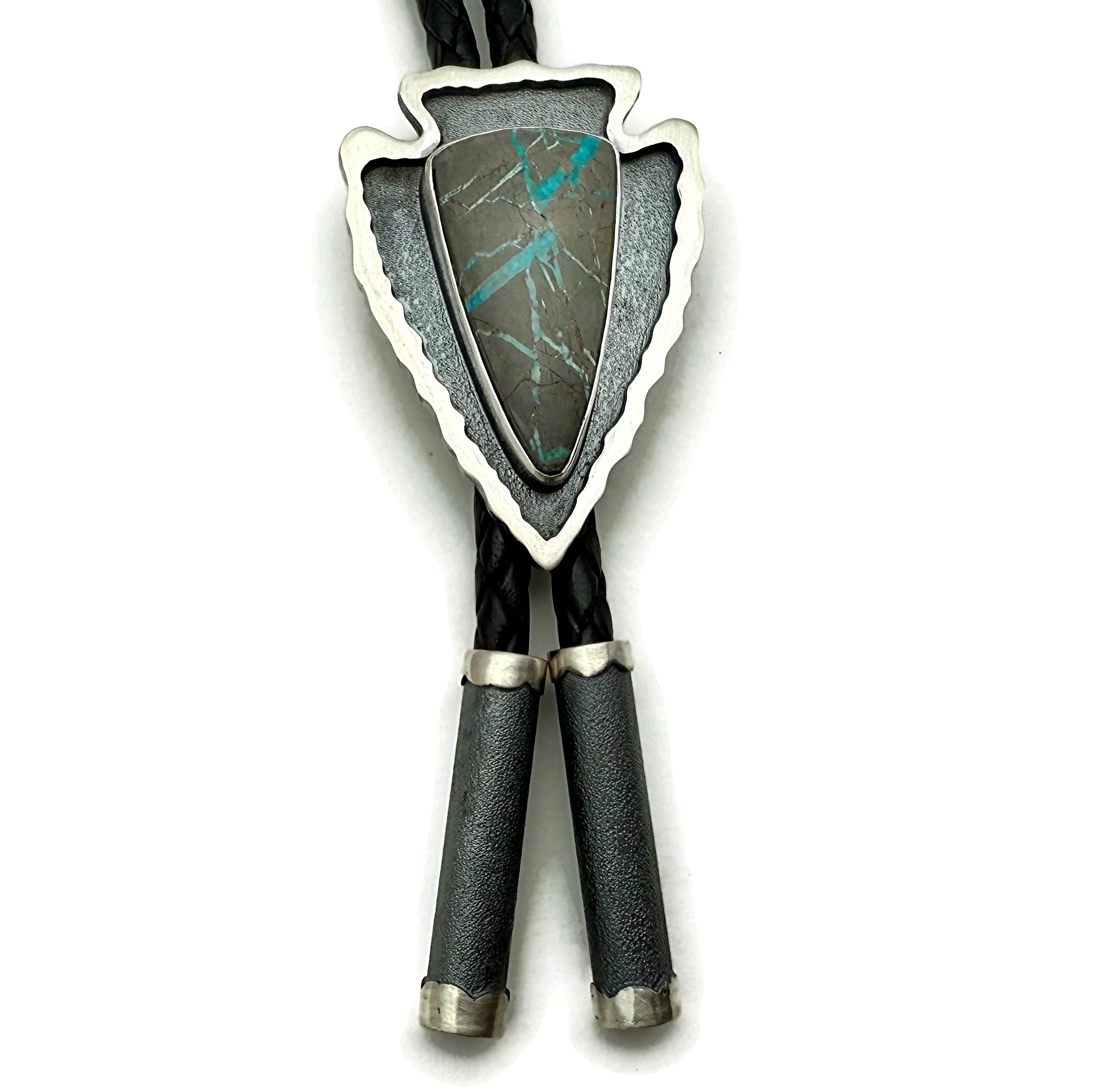Arrowhead Bolo Tie with Happy Turquoise