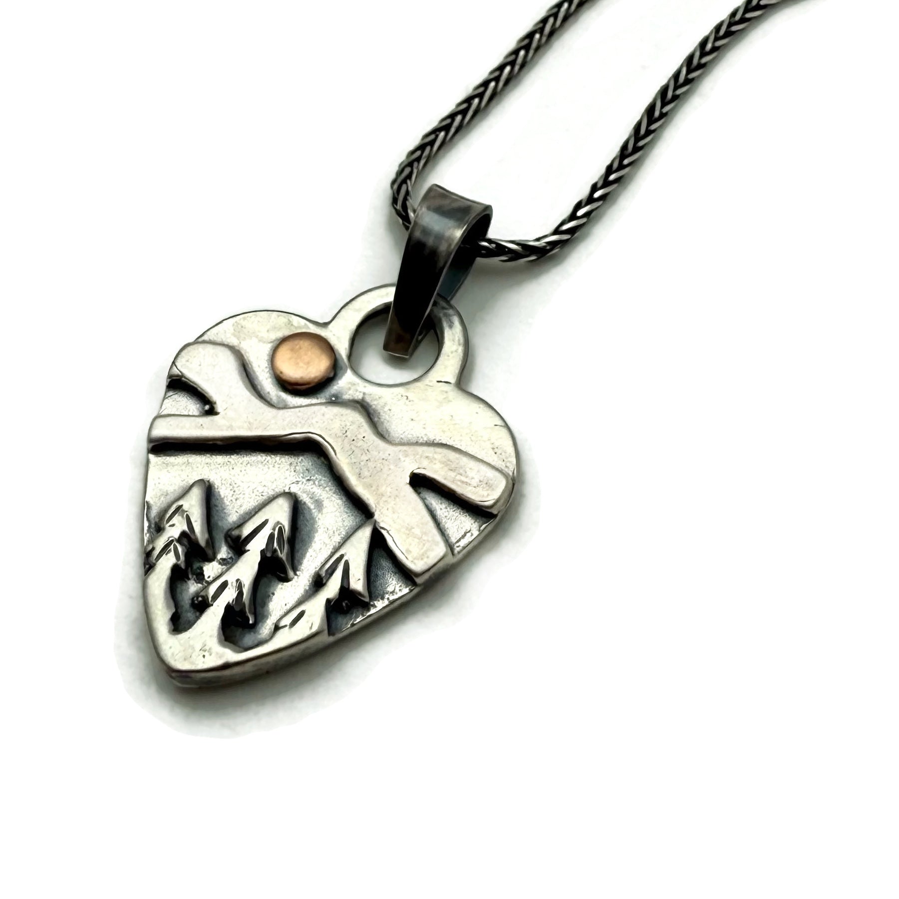 Small Alpine Heart Sterling Silver Bronze