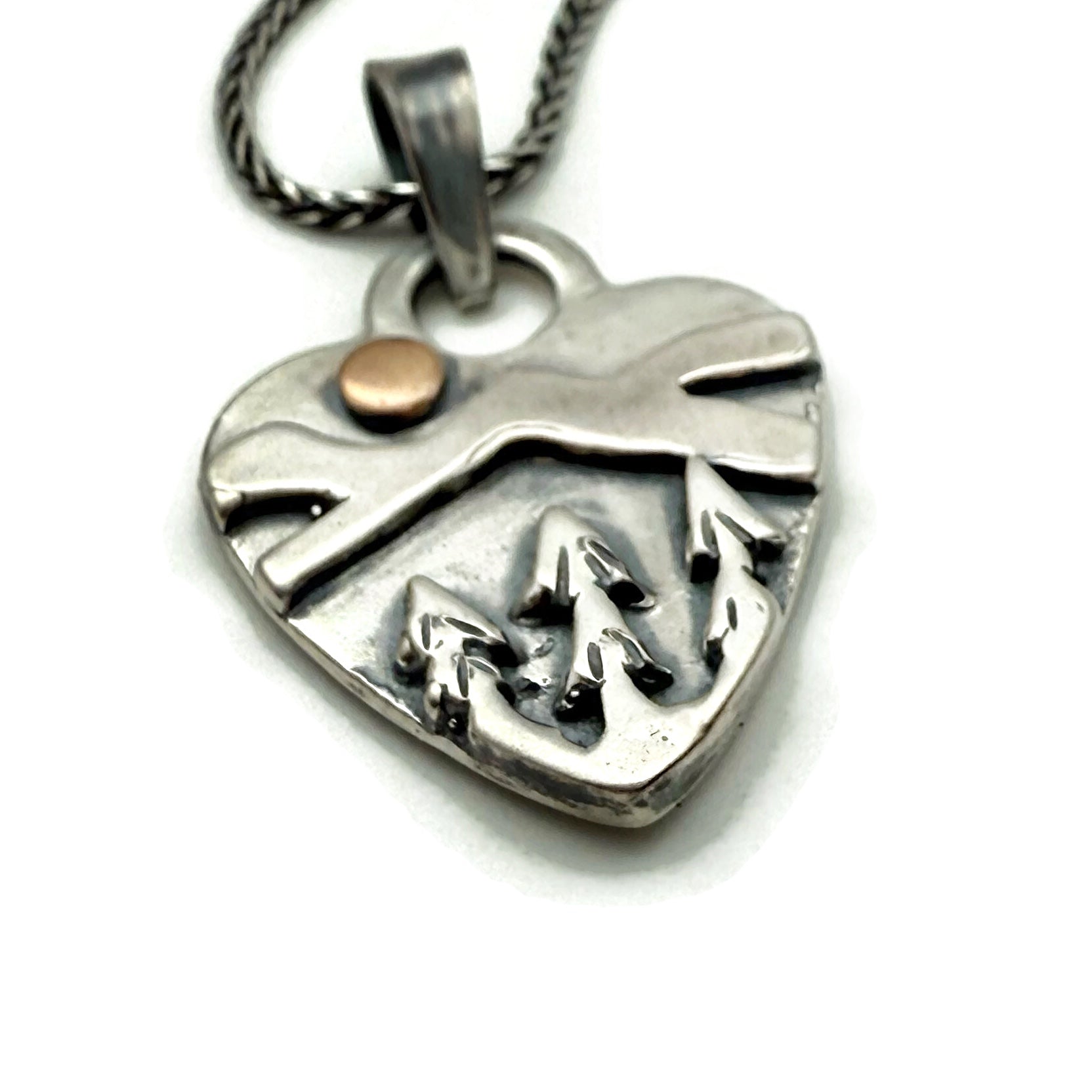 Small Alpine Heart Sterling Silver Bronze