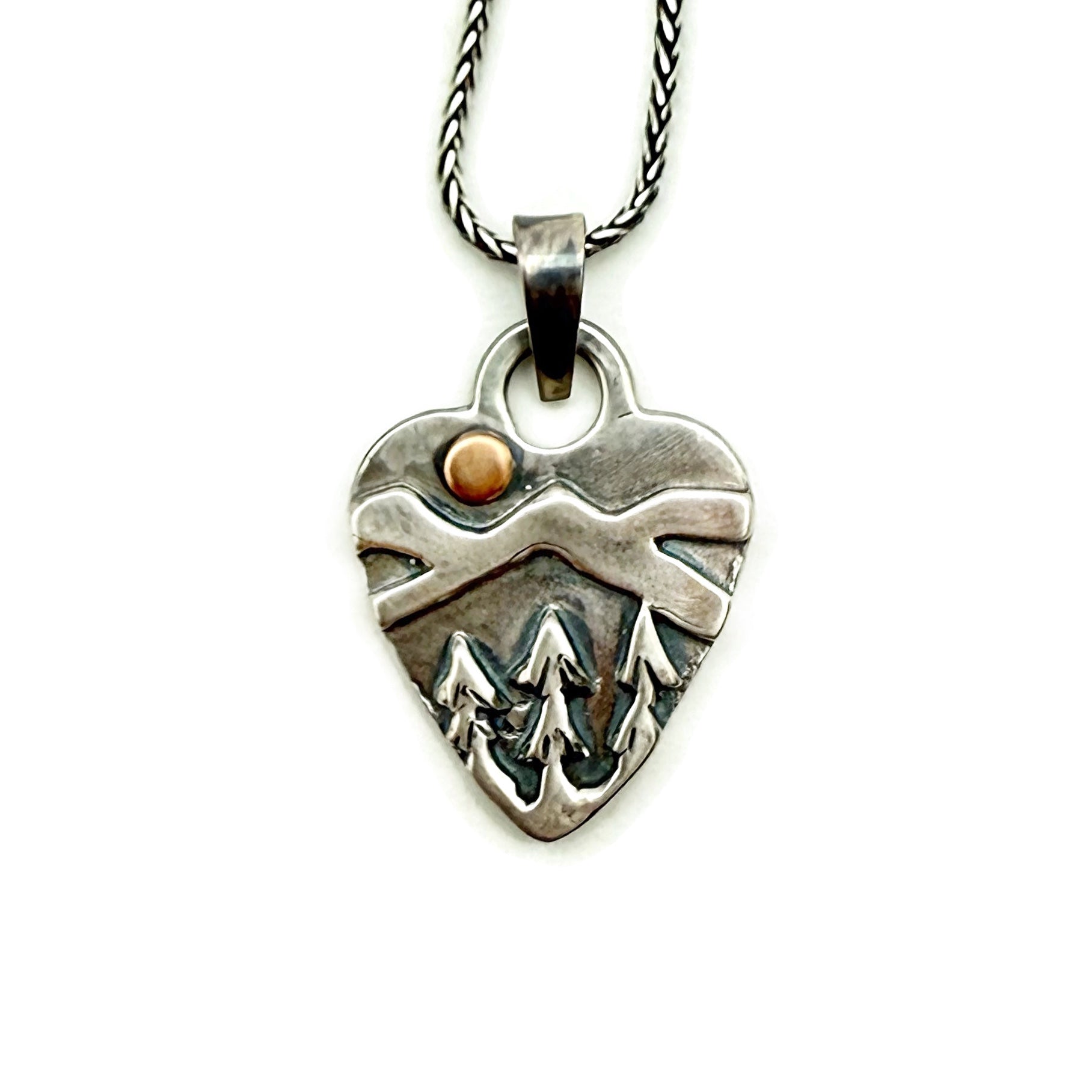 Small Alpine Heart Sterling Silver Bronze