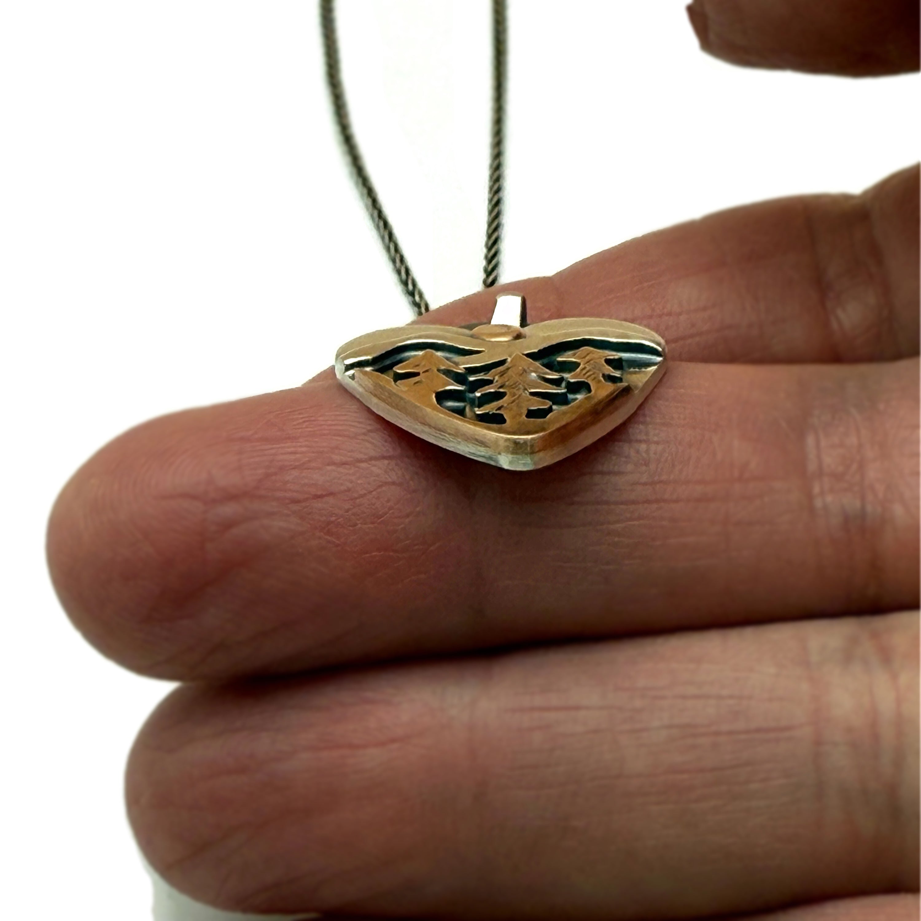 Sunrise Pines Alpine Heart - Sterling Silver and Bronze