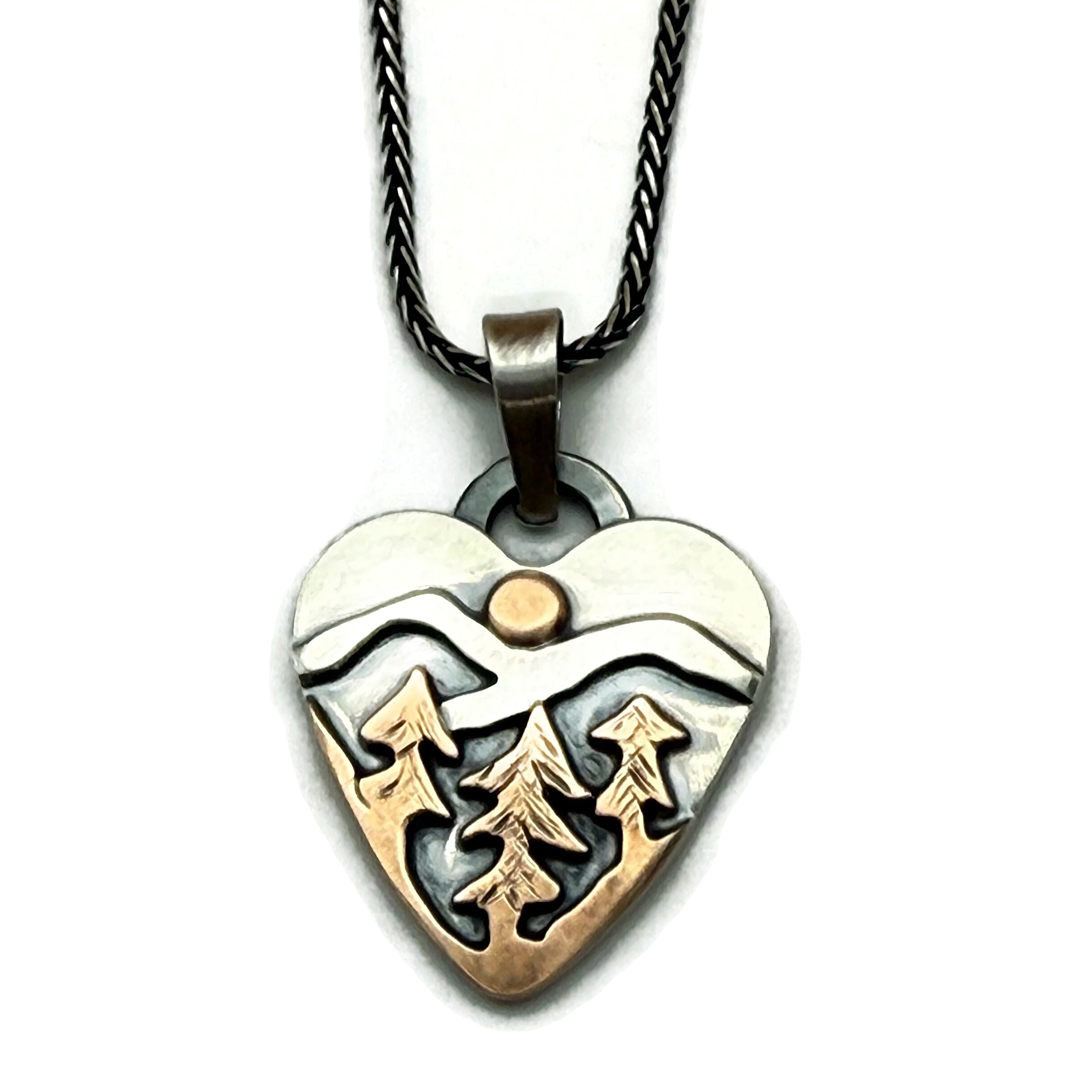 Sunrise Pines Alpine Heart - Sterling Silver and Bronze