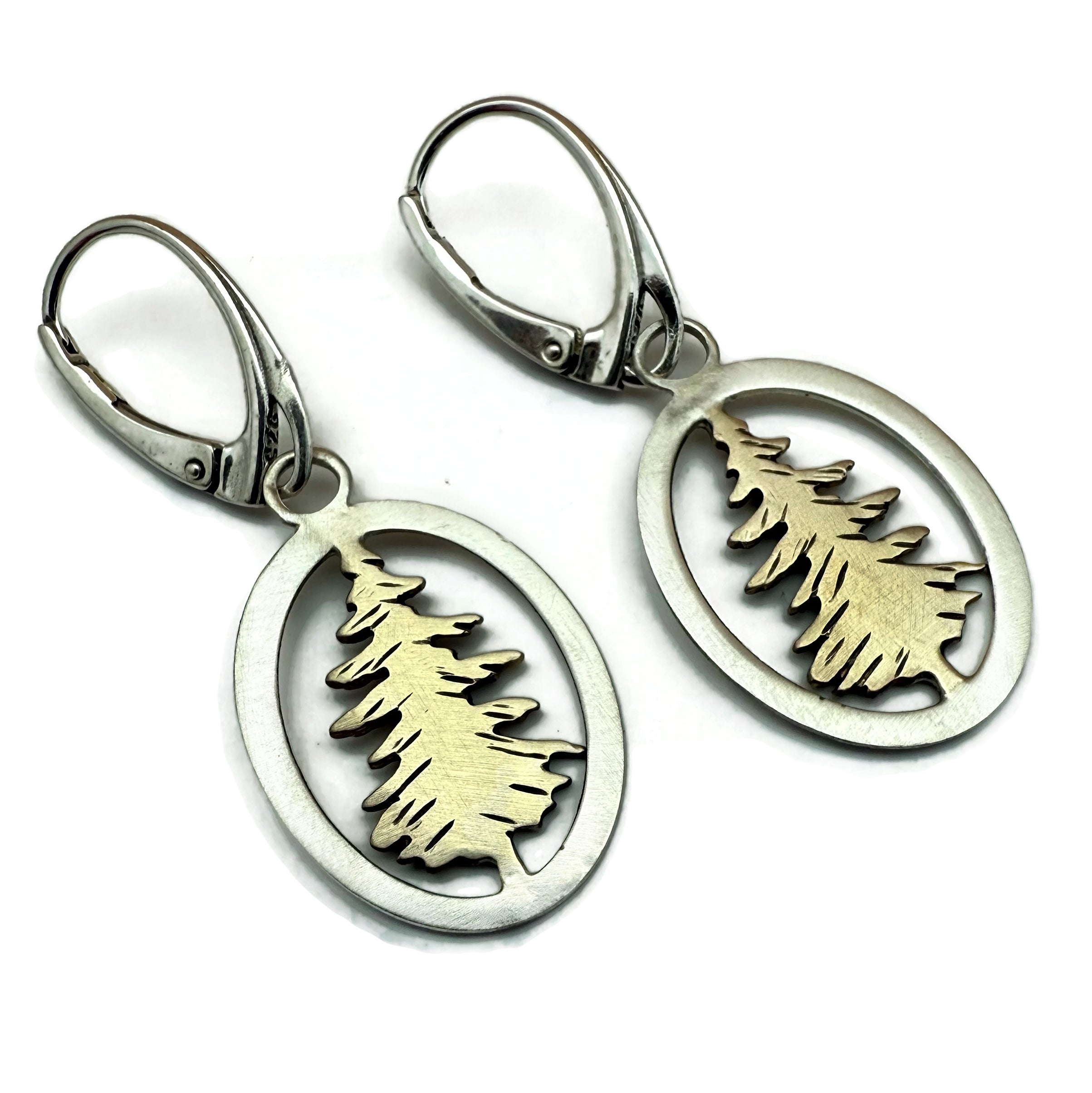 Sierra Pines Earrings in Sterling Silver and Bronze