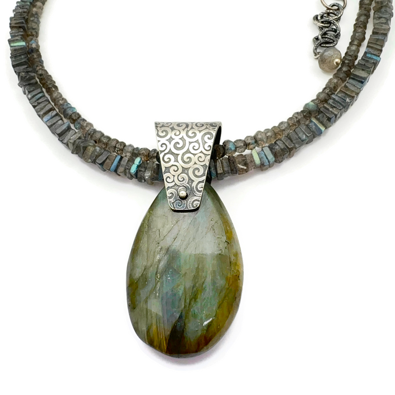 labradorite beaded necklace