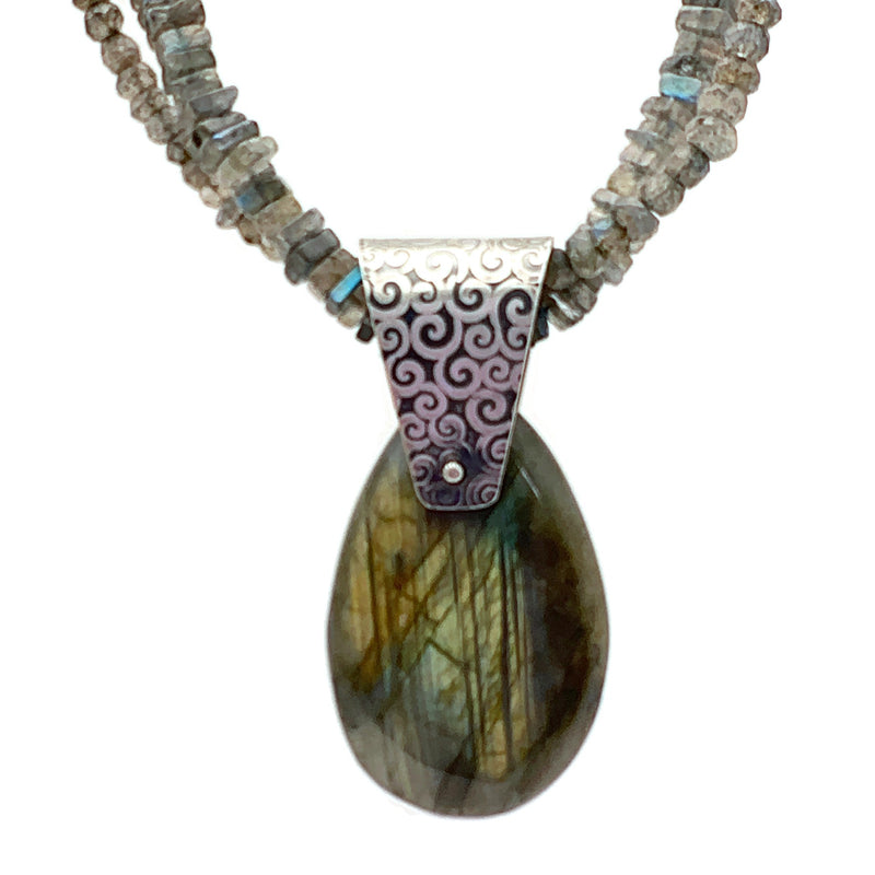 labradorite beaded necklace