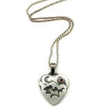 Sterling Silver Alpine Heart with Garnet Gemstone