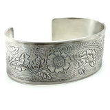 Sterling Silver Intertwined Botanical Cuff Bracelet