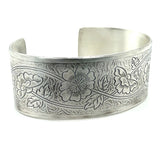 Sterling Silver Intertwined Botanical Cuff Bracelet
