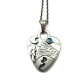 Alpine Heart in Sterling Silver with Montana Sapphire