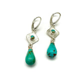 Kingman Turquoise and Sterling Silver Drop Earrings