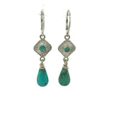 Kingman Turquoise and Sterling Silver Drop Earrings