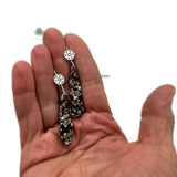 Red Snowflake Obsidian Teardrop Earrings