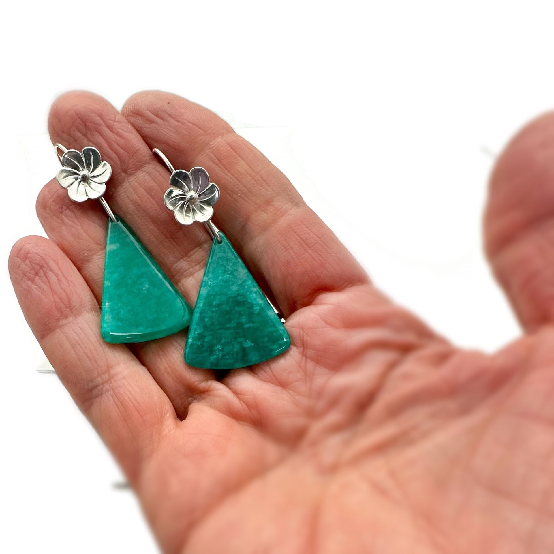 Peruvian Amazonite and Sterling Silver Earrings